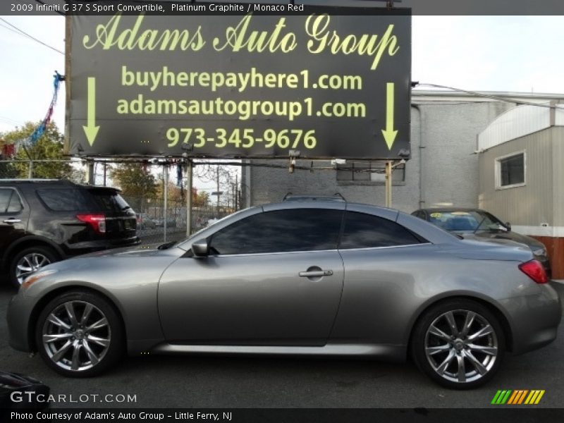 Platinum Graphite / Monaco Red 2009 Infiniti G 37 S Sport Convertible