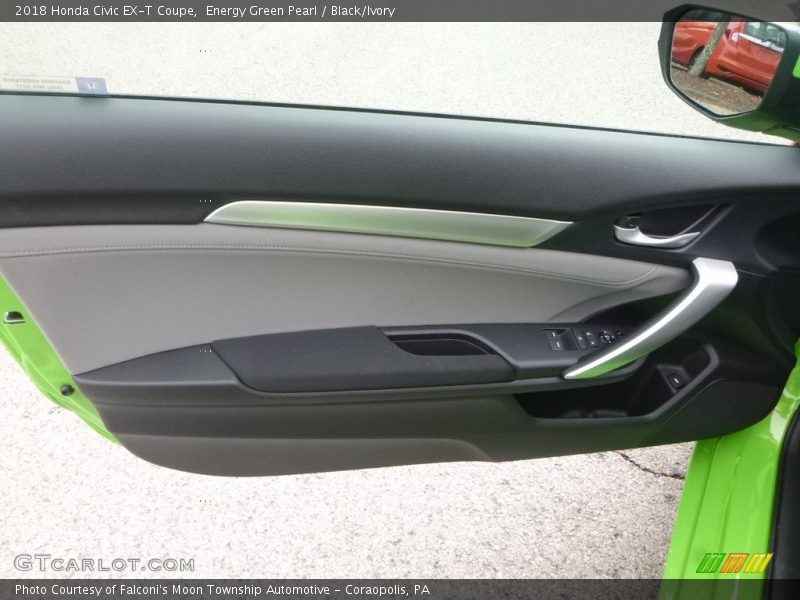 Energy Green Pearl / Black/Ivory 2018 Honda Civic EX-T Coupe