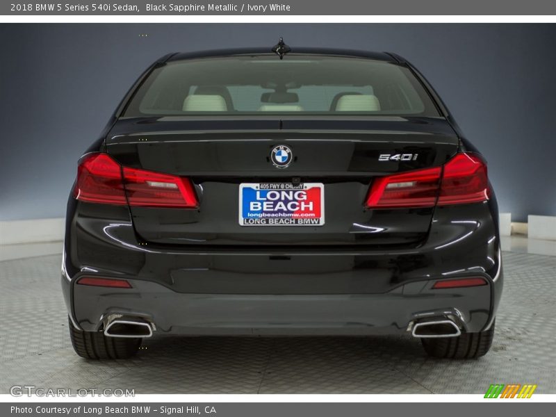 Black Sapphire Metallic / Ivory White 2018 BMW 5 Series 540i Sedan