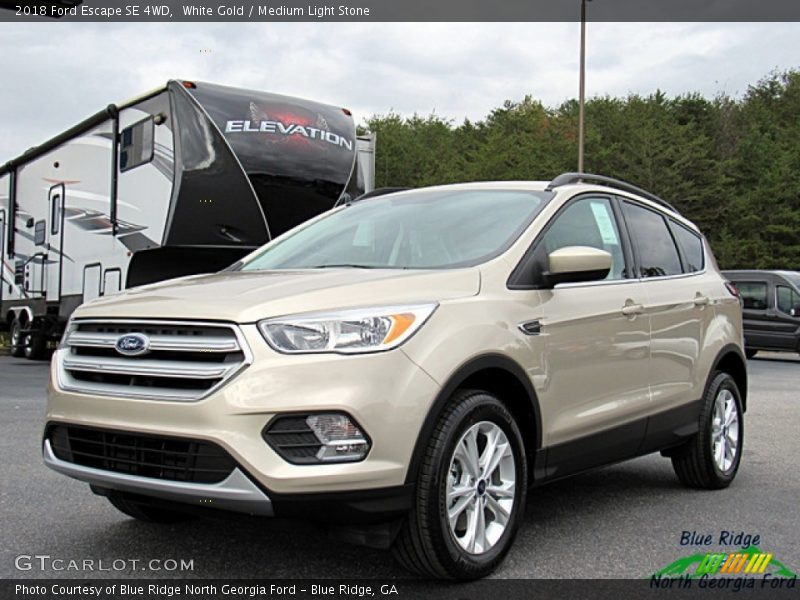 White Gold / Medium Light Stone 2018 Ford Escape SE 4WD