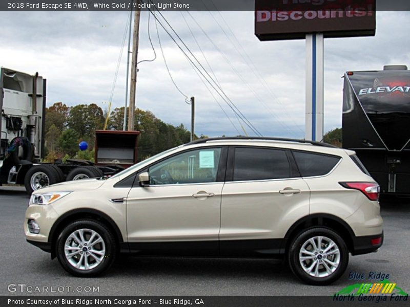 White Gold / Medium Light Stone 2018 Ford Escape SE 4WD