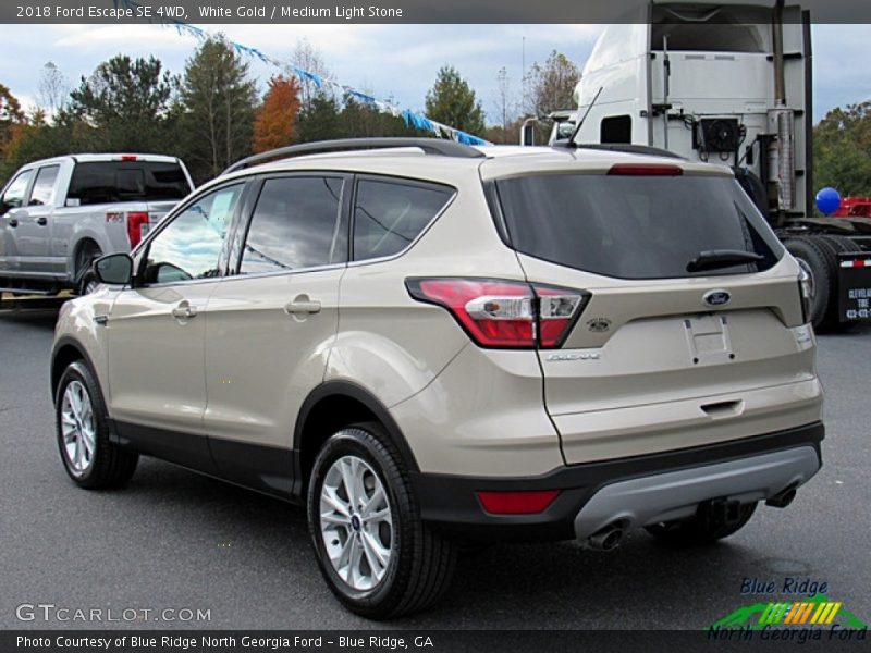 White Gold / Medium Light Stone 2018 Ford Escape SE 4WD