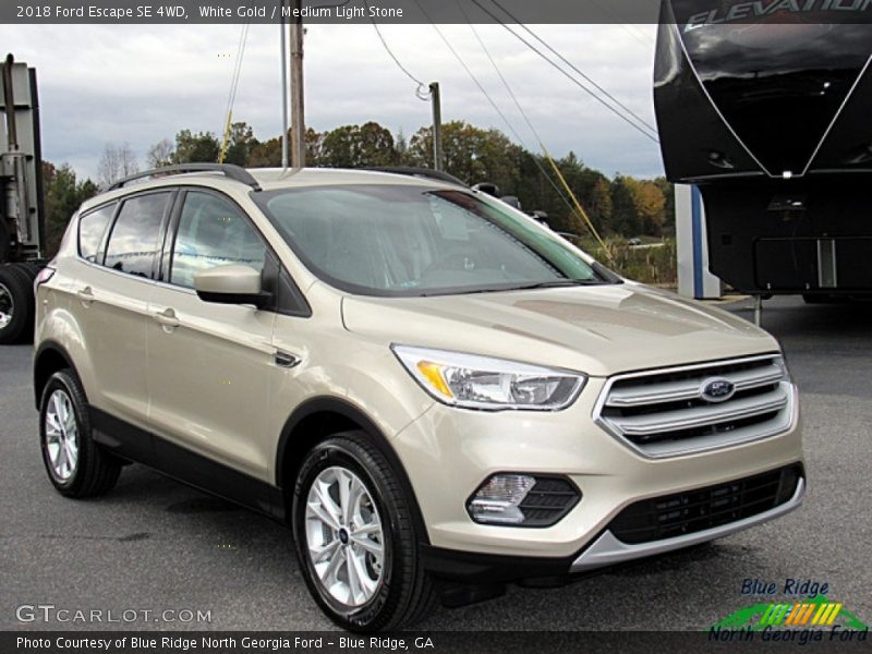 White Gold / Medium Light Stone 2018 Ford Escape SE 4WD