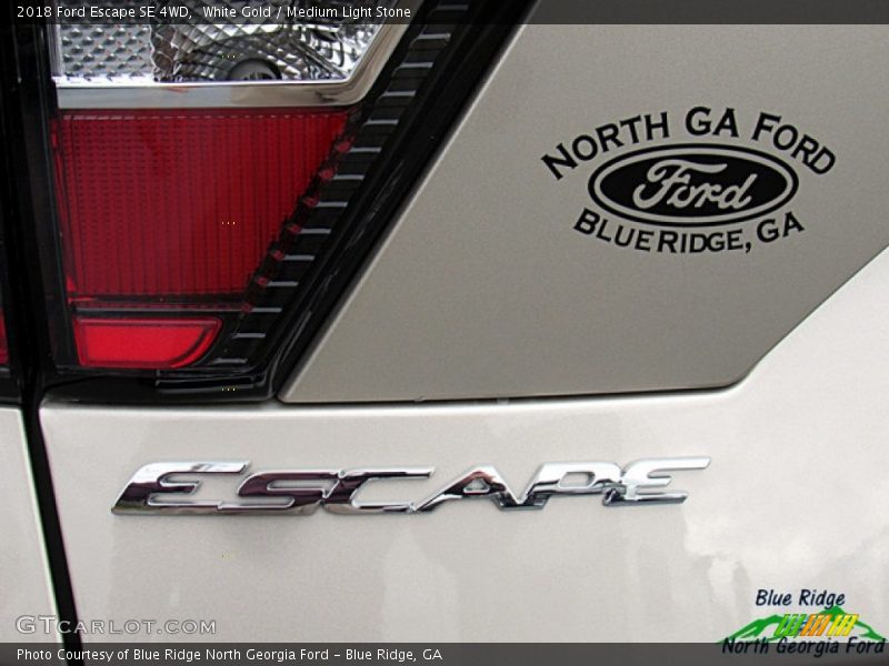 White Gold / Medium Light Stone 2018 Ford Escape SE 4WD