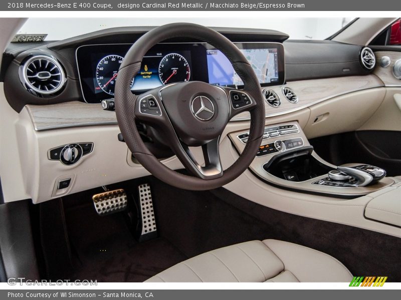 designo Cardinal Red Metallic / Macchiato Beige/Espresso Brown 2018 Mercedes-Benz E 400 Coupe