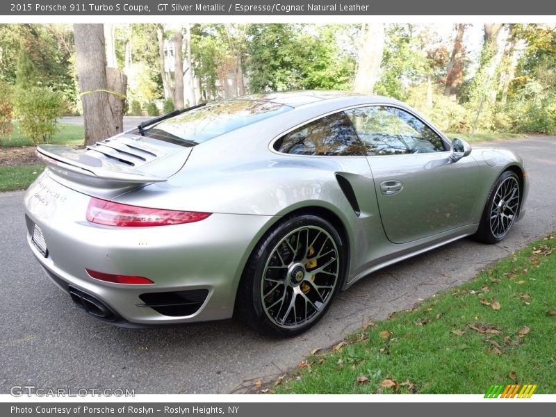 GT Silver Metallic / Espresso/Cognac Natural Leather 2015 Porsche 911 Turbo S Coupe