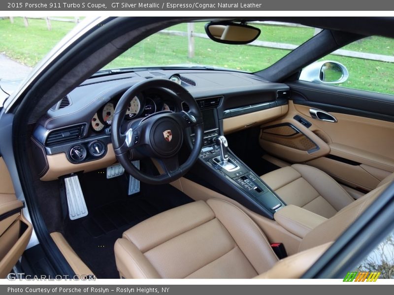 GT Silver Metallic / Espresso/Cognac Natural Leather 2015 Porsche 911 Turbo S Coupe