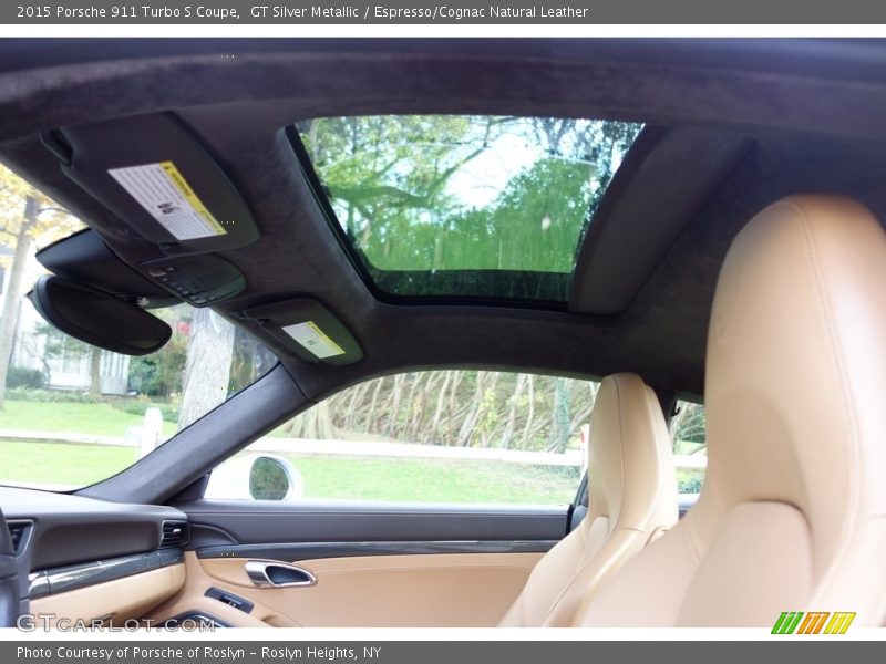 GT Silver Metallic / Espresso/Cognac Natural Leather 2015 Porsche 911 Turbo S Coupe