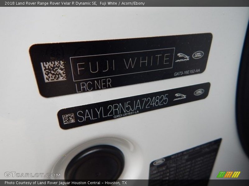 Fuji White / Acorn/Ebony 2018 Land Rover Range Rover Velar R Dynamic SE