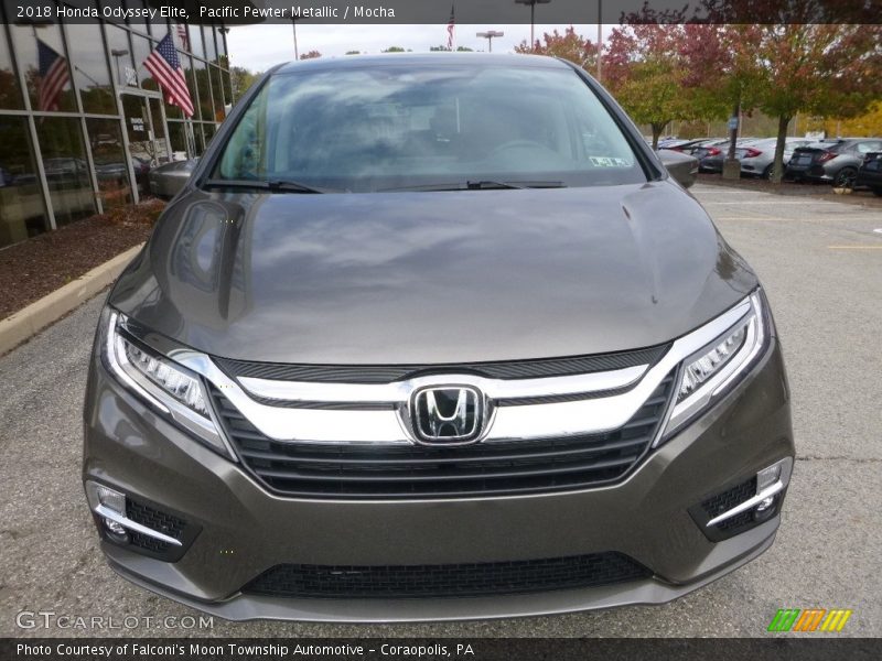 Pacific Pewter Metallic / Mocha 2018 Honda Odyssey Elite