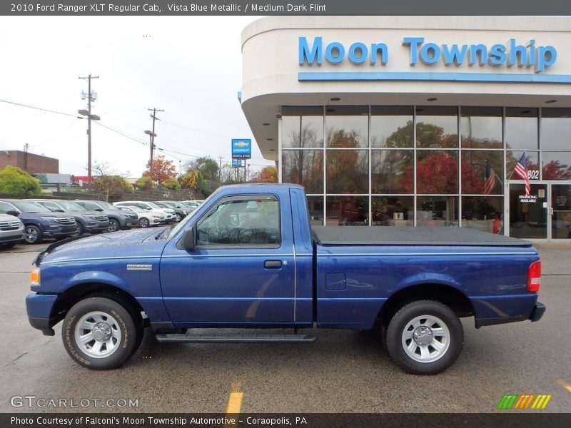 Vista Blue Metallic / Medium Dark Flint 2010 Ford Ranger XLT Regular Cab