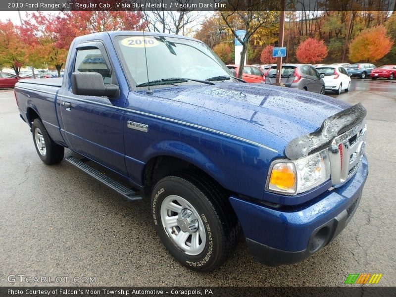 Vista Blue Metallic / Medium Dark Flint 2010 Ford Ranger XLT Regular Cab