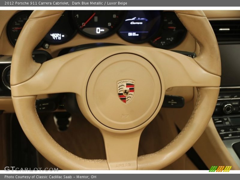 Dark Blue Metallic / Luxor Beige 2012 Porsche 911 Carrera Cabriolet