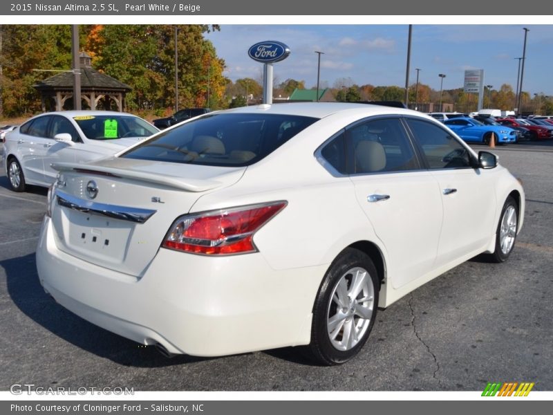 Pearl White / Beige 2015 Nissan Altima 2.5 SL