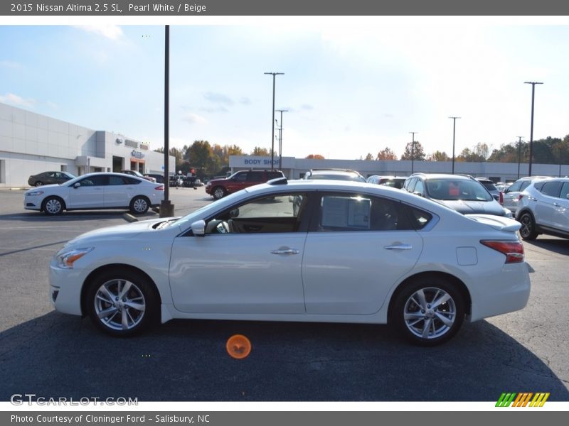 Pearl White / Beige 2015 Nissan Altima 2.5 SL