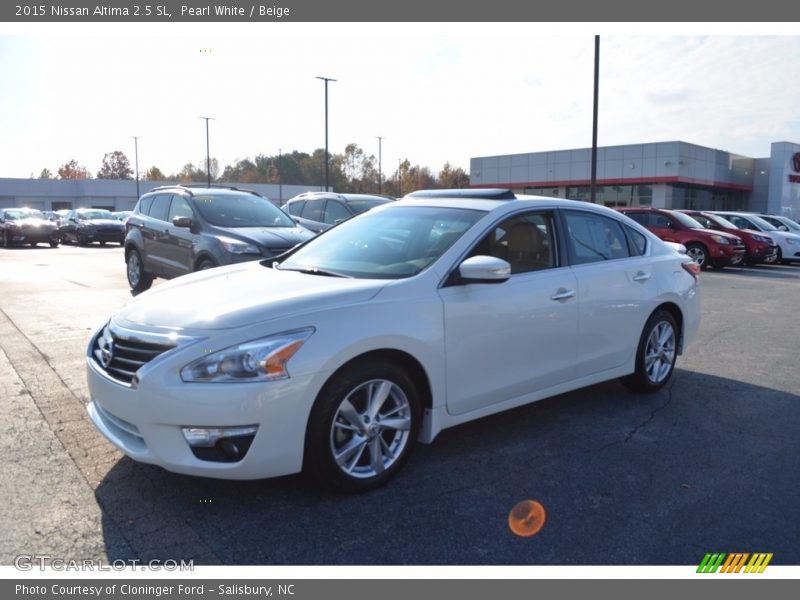 Pearl White / Beige 2015 Nissan Altima 2.5 SL