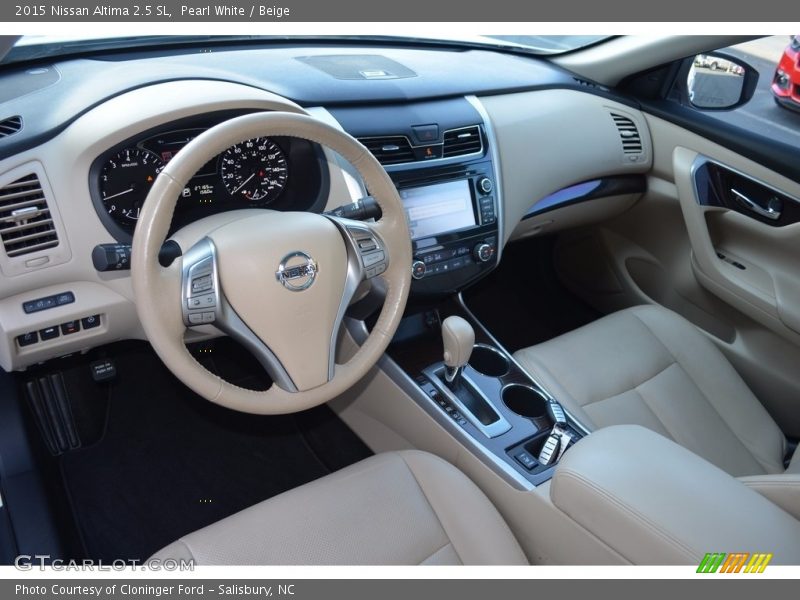 Pearl White / Beige 2015 Nissan Altima 2.5 SL