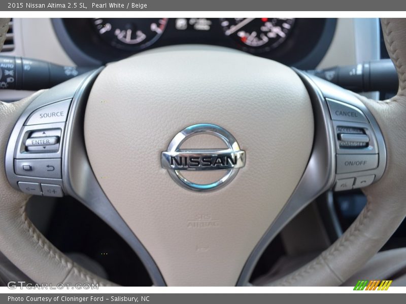 Pearl White / Beige 2015 Nissan Altima 2.5 SL
