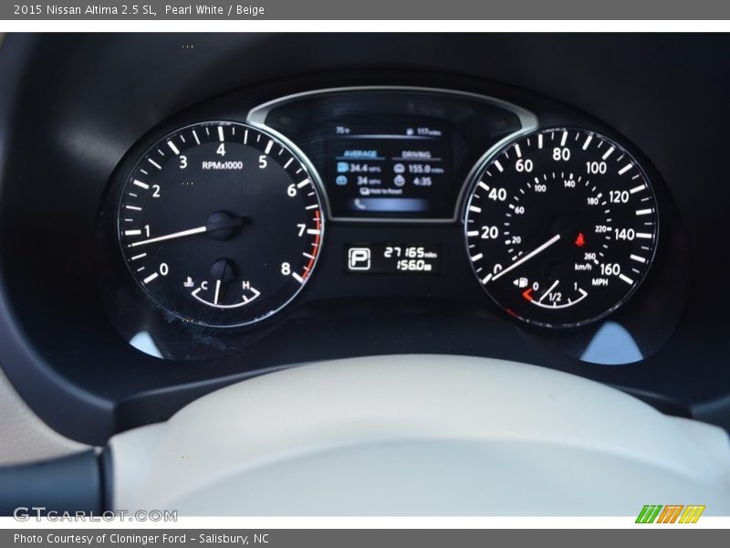 Pearl White / Beige 2015 Nissan Altima 2.5 SL