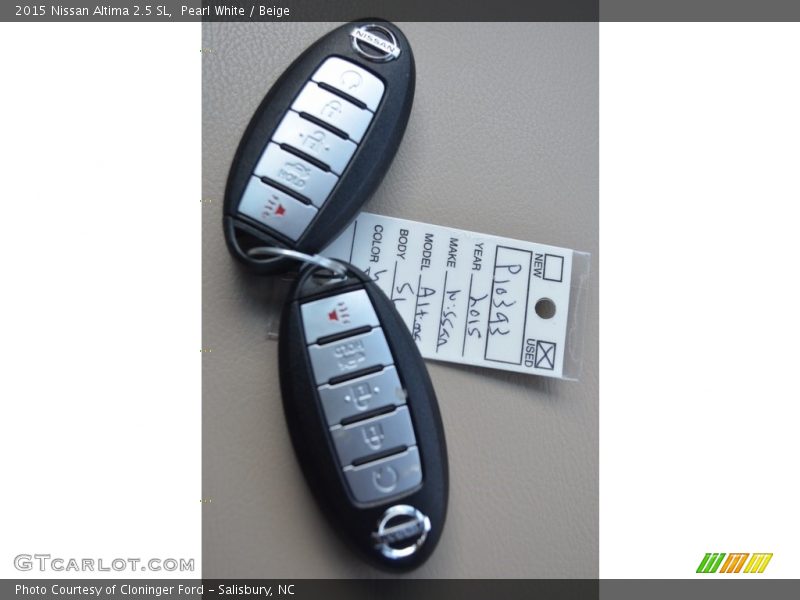 Pearl White / Beige 2015 Nissan Altima 2.5 SL