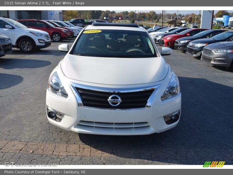 Pearl White / Beige 2015 Nissan Altima 2.5 SL