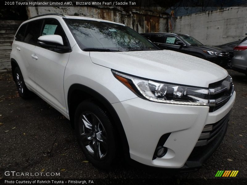 Blizzard White Pearl / Saddle Tan 2018 Toyota Highlander Limited AWD