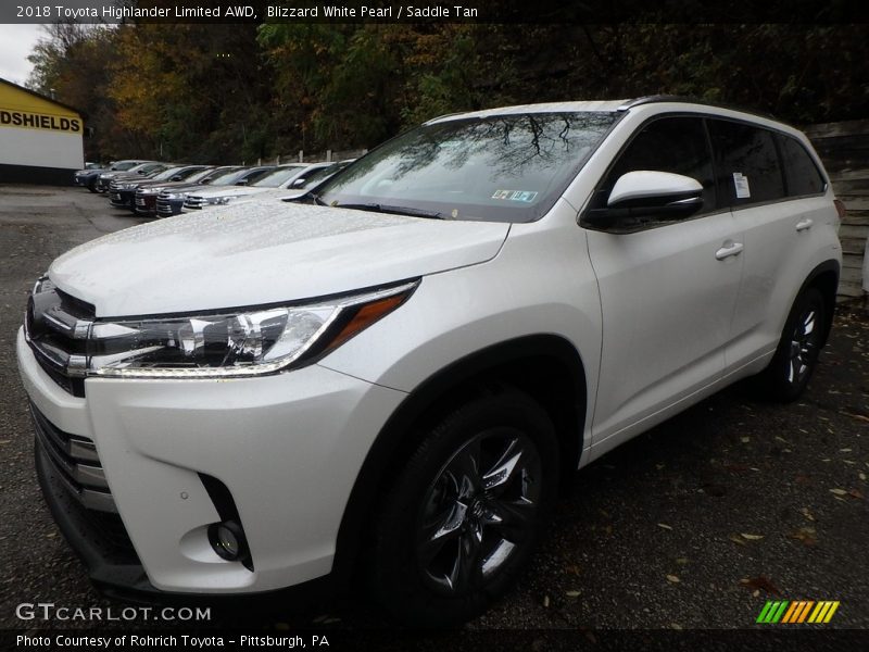 Blizzard White Pearl / Saddle Tan 2018 Toyota Highlander Limited AWD