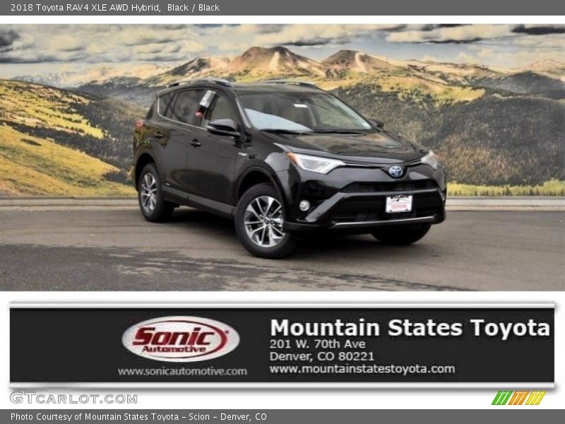 Black / Black 2018 Toyota RAV4 XLE AWD Hybrid