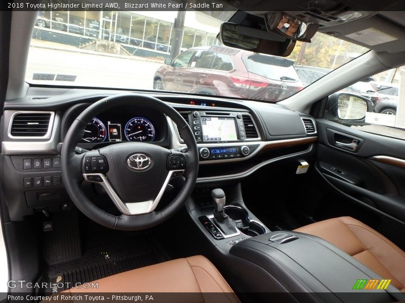 Blizzard White Pearl / Saddle Tan 2018 Toyota Highlander Limited AWD