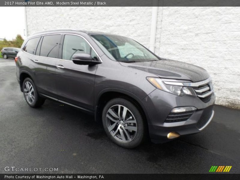 Modern Steel Metallic / Black 2017 Honda Pilot Elite AWD