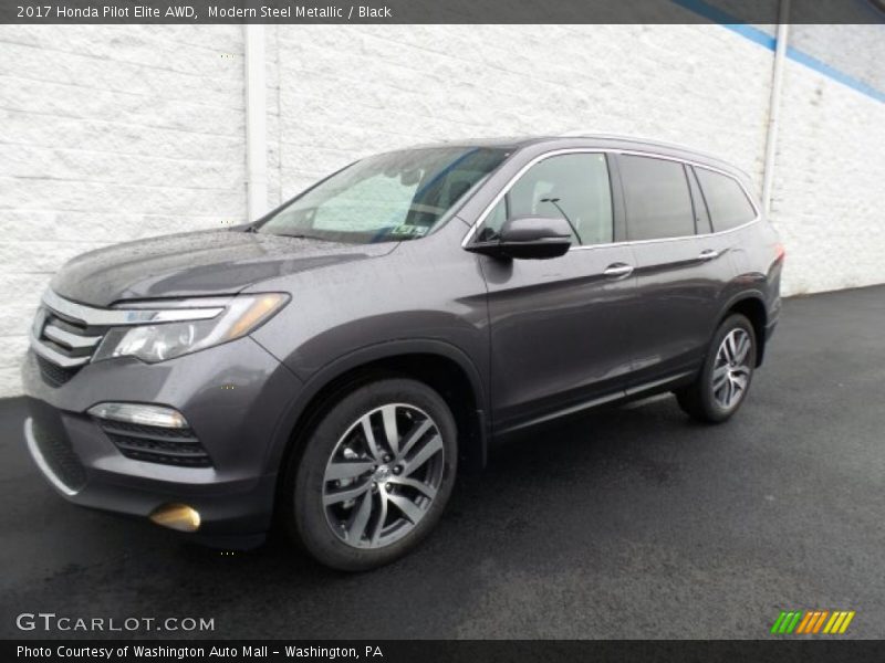 Modern Steel Metallic / Black 2017 Honda Pilot Elite AWD