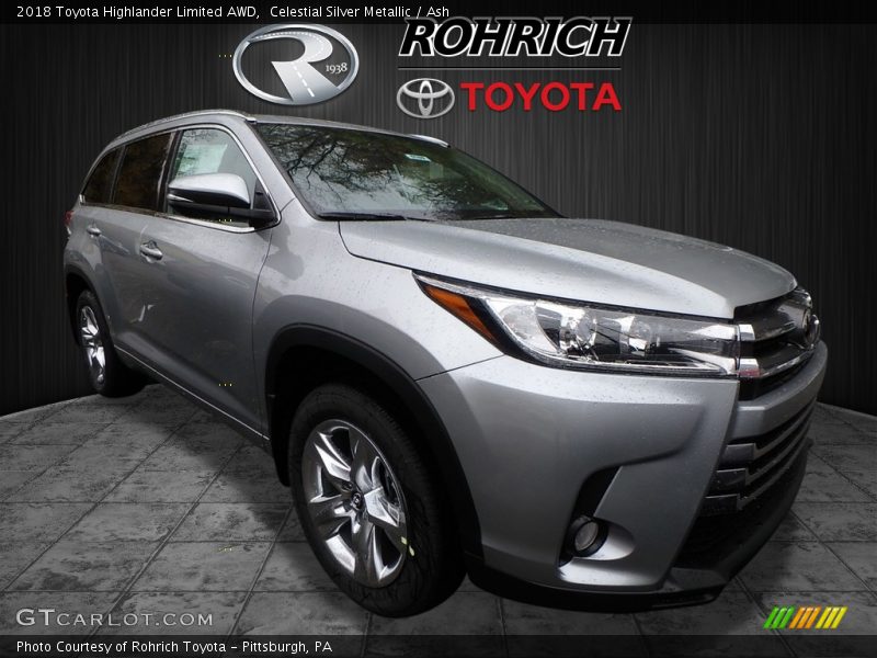 Celestial Silver Metallic / Ash 2018 Toyota Highlander Limited AWD