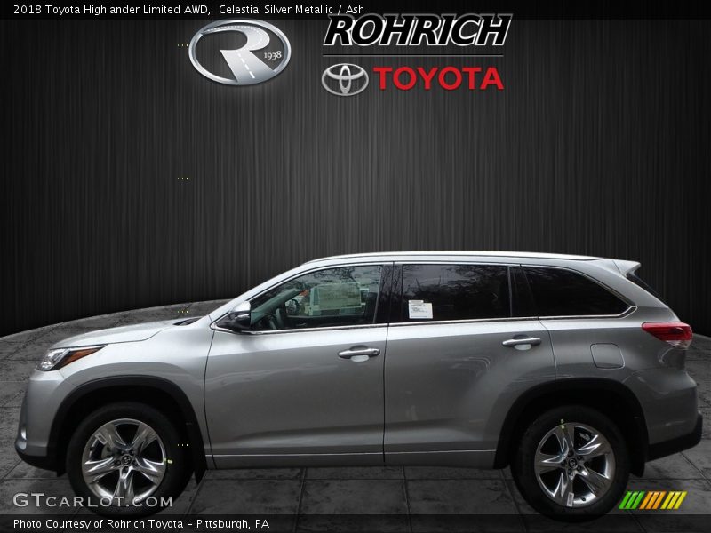 Celestial Silver Metallic / Ash 2018 Toyota Highlander Limited AWD