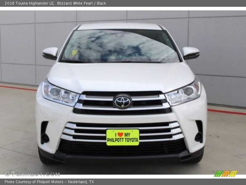 Blizzard White Pearl / Black 2018 Toyota Highlander LE