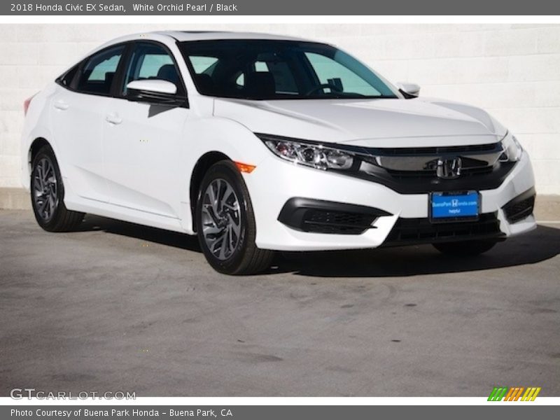 White Orchid Pearl / Black 2018 Honda Civic EX Sedan