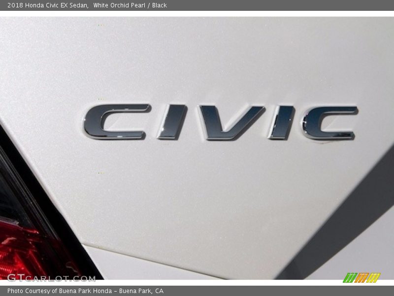White Orchid Pearl / Black 2018 Honda Civic EX Sedan