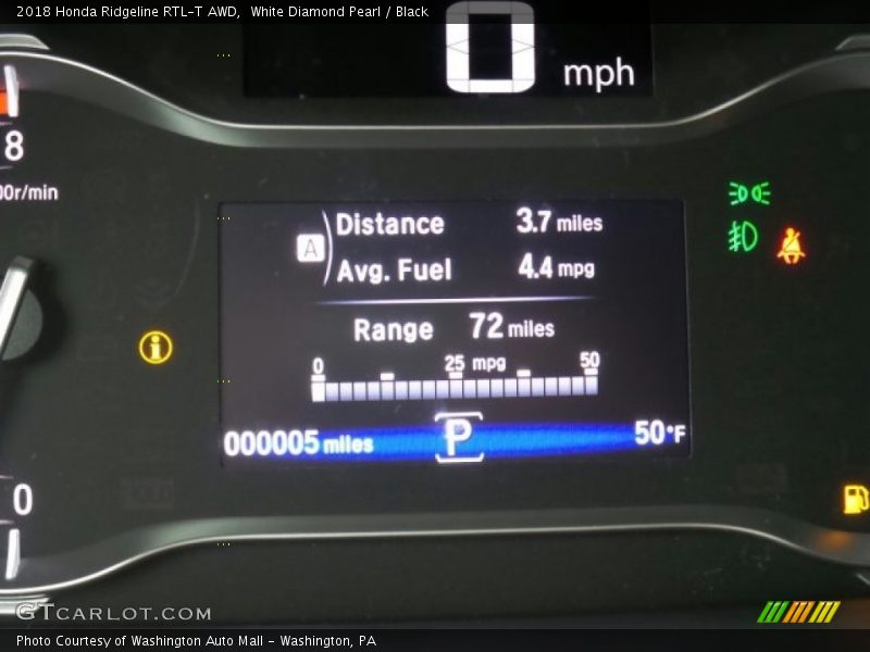 White Diamond Pearl / Black 2018 Honda Ridgeline RTL-T AWD