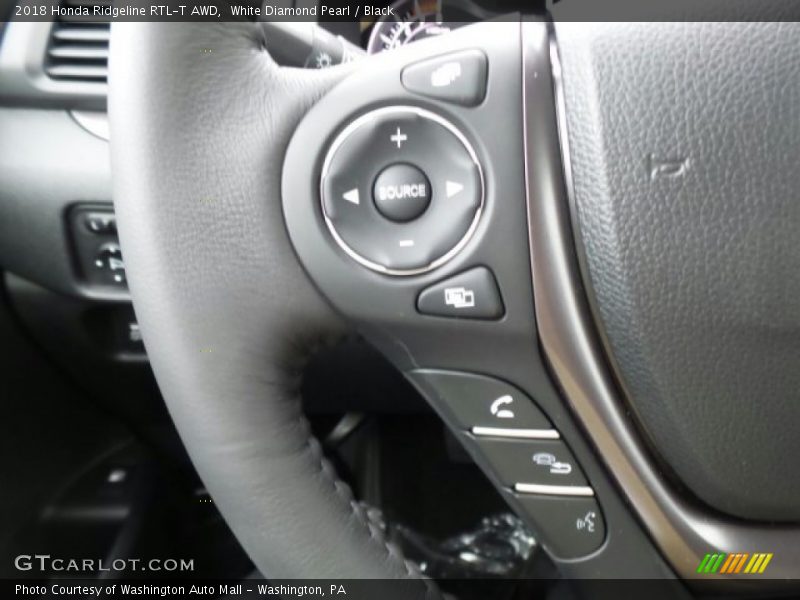 White Diamond Pearl / Black 2018 Honda Ridgeline RTL-T AWD