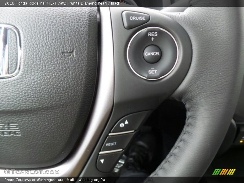 White Diamond Pearl / Black 2018 Honda Ridgeline RTL-T AWD