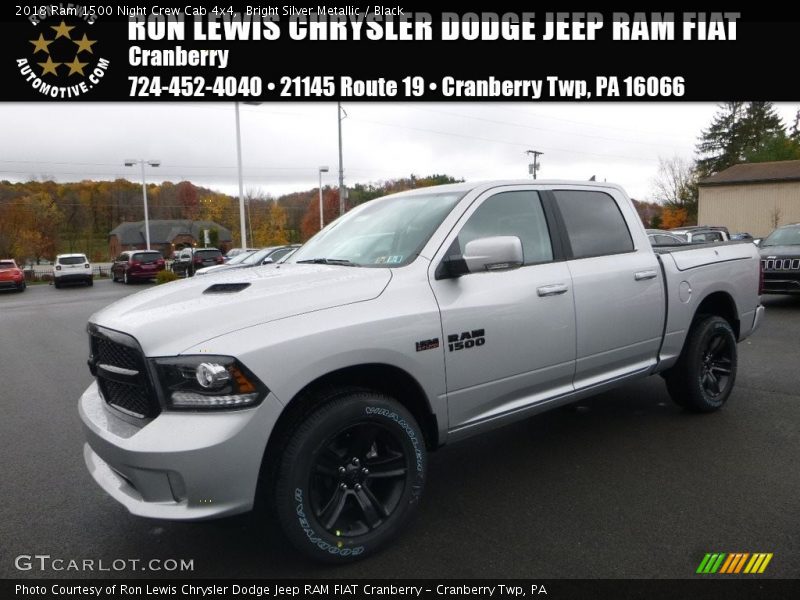 Bright Silver Metallic / Black 2018 Ram 1500 Night Crew Cab 4x4