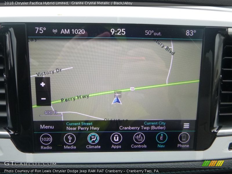 Navigation of 2018 Pacifica Hybrid Limited