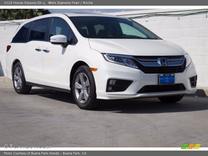 White Diamond Pearl / Mocha 2018 Honda Odyssey EX-L