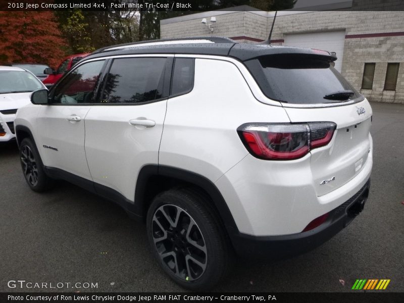 Pearl White Tri–Coat / Black 2018 Jeep Compass Limited 4x4
