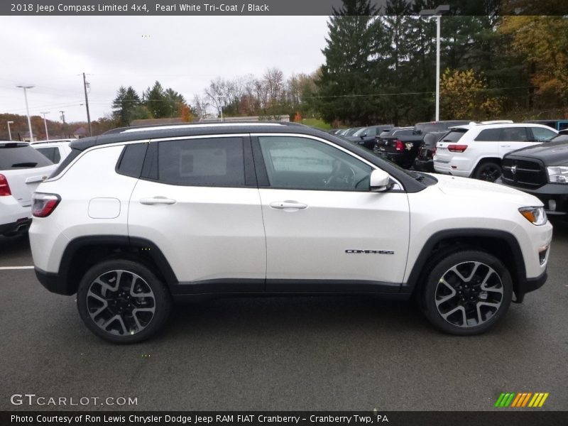 Pearl White Tri–Coat / Black 2018 Jeep Compass Limited 4x4