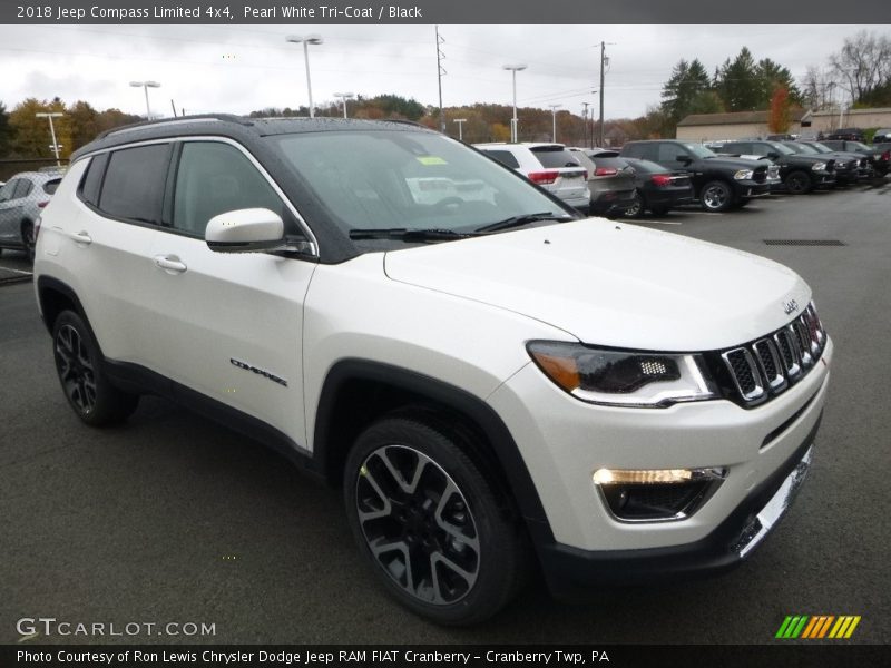 Pearl White Tri–Coat / Black 2018 Jeep Compass Limited 4x4
