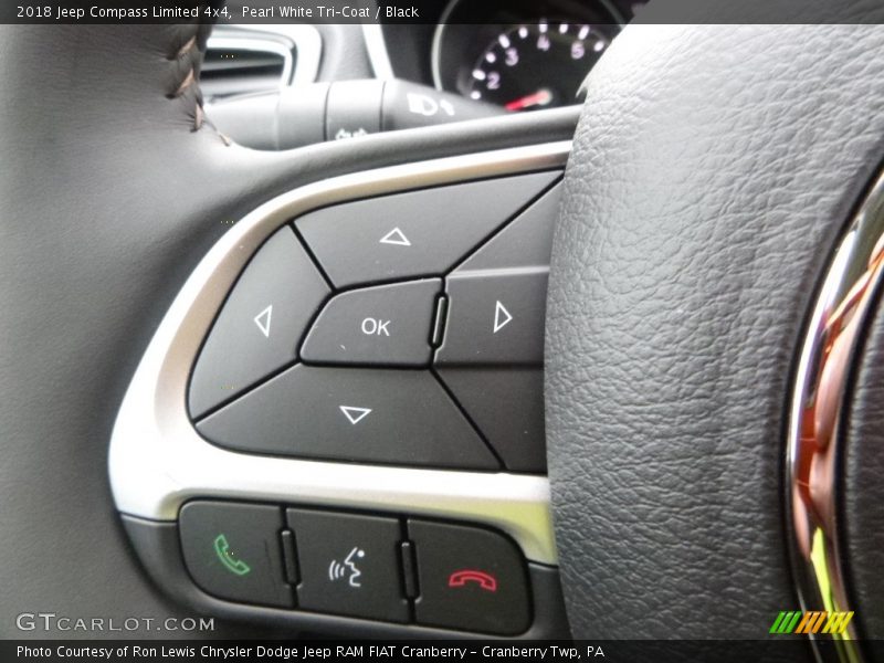 Pearl White Tri–Coat / Black 2018 Jeep Compass Limited 4x4