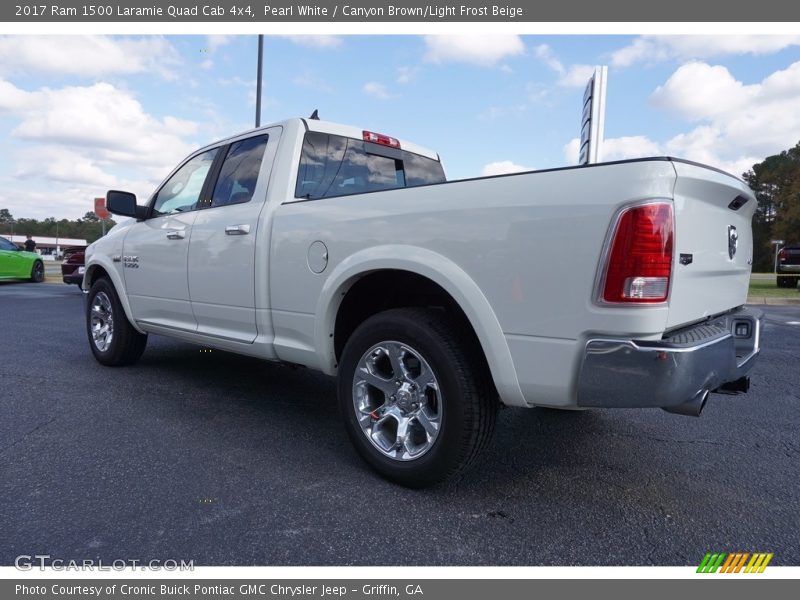 Pearl White / Canyon Brown/Light Frost Beige 2017 Ram 1500 Laramie Quad Cab 4x4