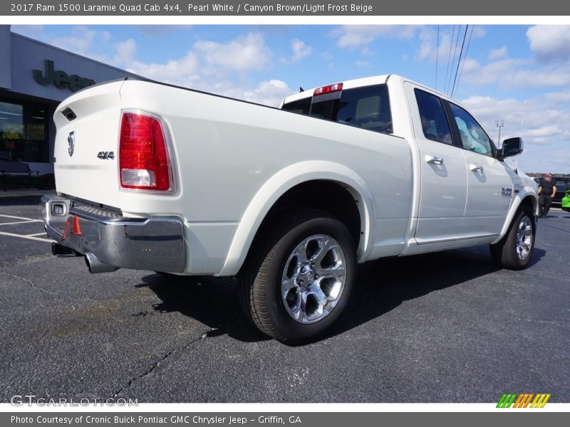 Pearl White / Canyon Brown/Light Frost Beige 2017 Ram 1500 Laramie Quad Cab 4x4