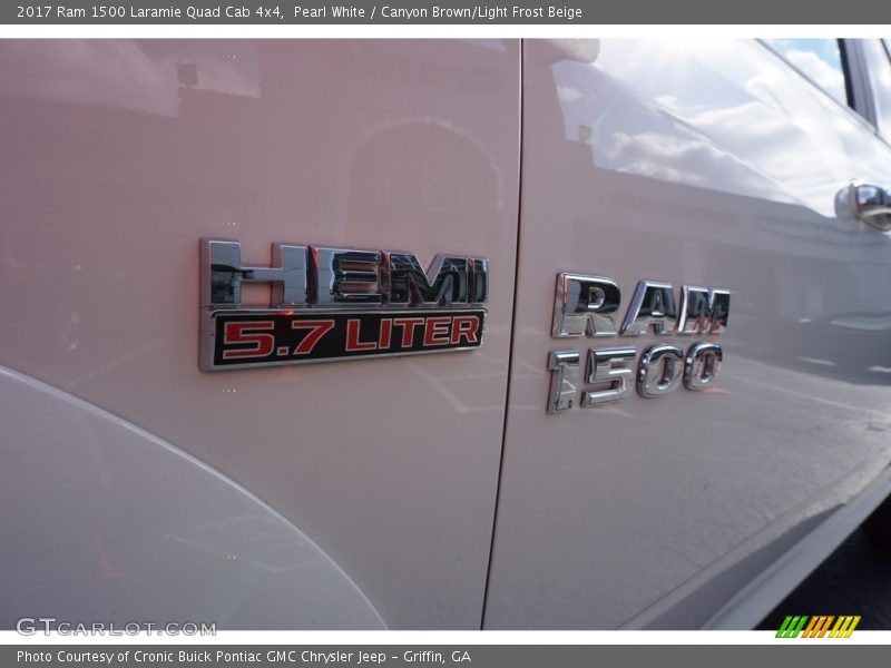 Pearl White / Canyon Brown/Light Frost Beige 2017 Ram 1500 Laramie Quad Cab 4x4