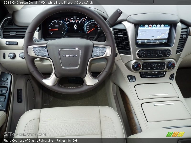 White Frost Tricoat / Cocoa/Shale 2018 GMC Yukon Denali 4WD